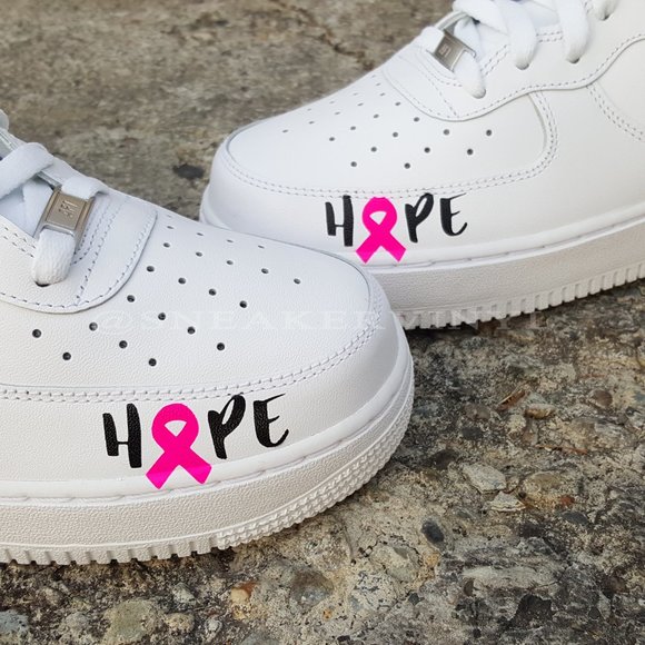Nike Air Force 1 Mid White Pink "HOPE" Breast Cancer Awareness Custom NWT - Picture 8 of 10